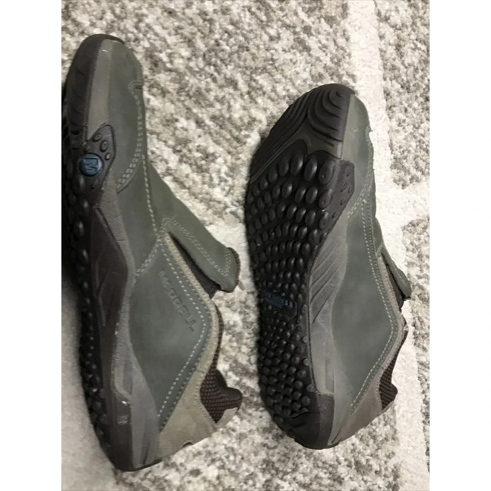 Merrell Boulder Ventilator Greenish Leather Mesh Slip-On Shoes Size 7 Men's